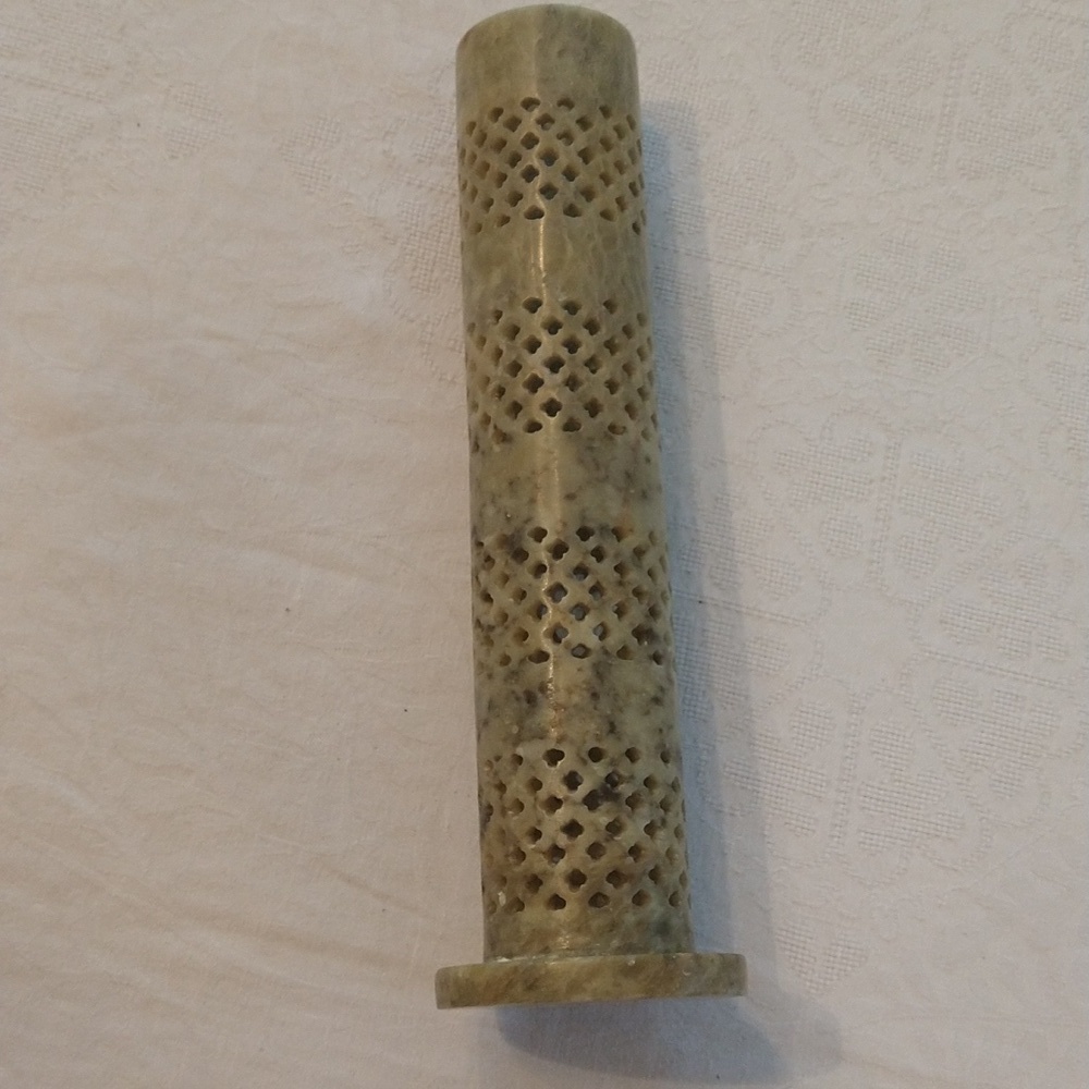 Incense tower burner made in India soapstone carved retro bohemian home